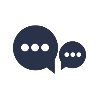 icon of two communication bubbles to represent enhance communication