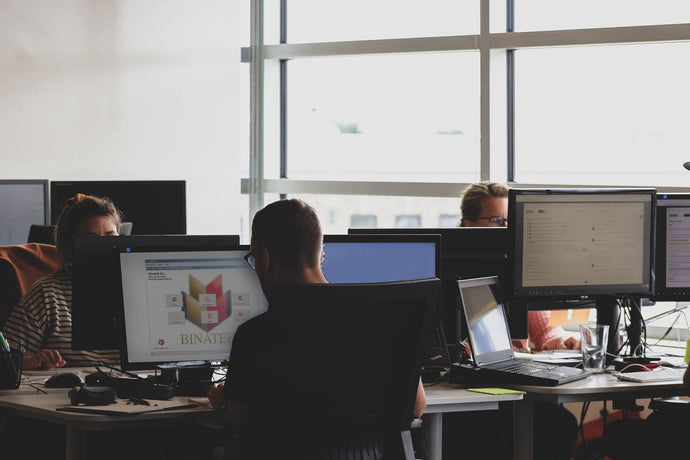 office employees using binatek software on their workstations